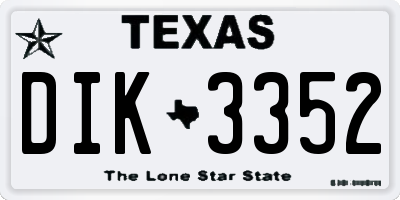TX license plate DIK3352