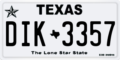TX license plate DIK3357