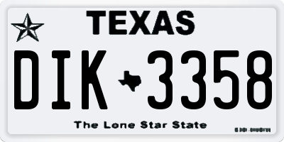 TX license plate DIK3358