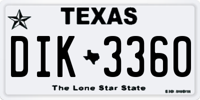 TX license plate DIK3360