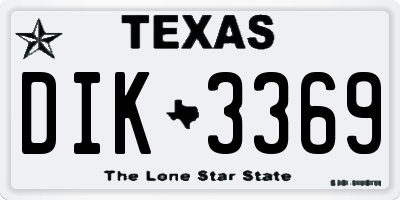 TX license plate DIK3369