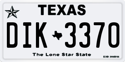 TX license plate DIK3370