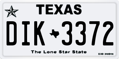 TX license plate DIK3372