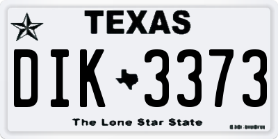 TX license plate DIK3373