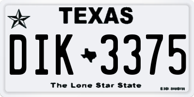 TX license plate DIK3375