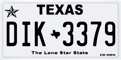 TX license plate DIK3379