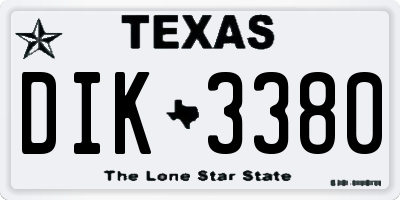 TX license plate DIK3380
