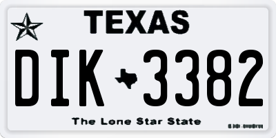 TX license plate DIK3382