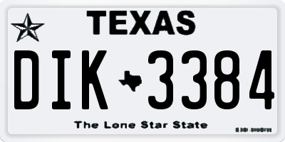 TX license plate DIK3384