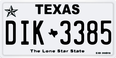 TX license plate DIK3385