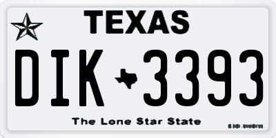 TX license plate DIK3393