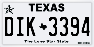 TX license plate DIK3394