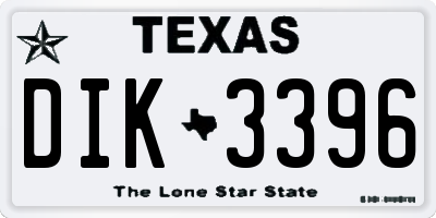 TX license plate DIK3396