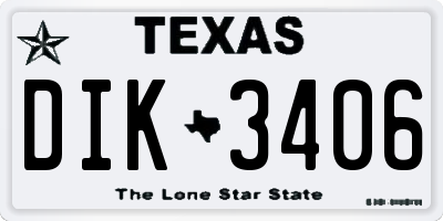 TX license plate DIK3406