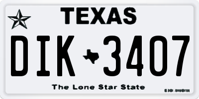 TX license plate DIK3407