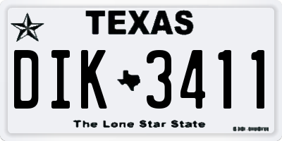 TX license plate DIK3411