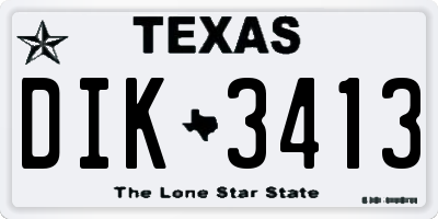 TX license plate DIK3413