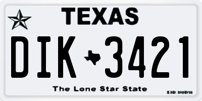 TX license plate DIK3421