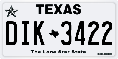 TX license plate DIK3422