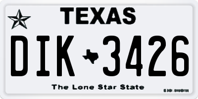 TX license plate DIK3426