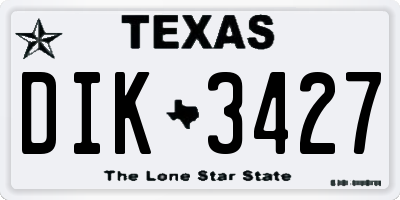 TX license plate DIK3427