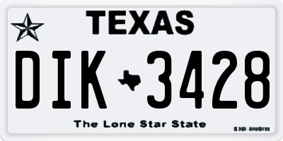 TX license plate DIK3428