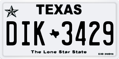 TX license plate DIK3429