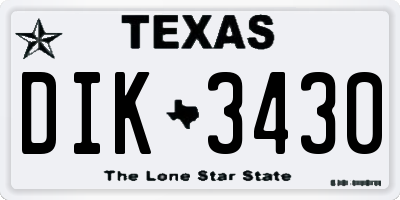 TX license plate DIK3430