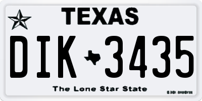 TX license plate DIK3435