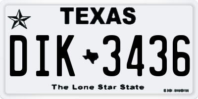 TX license plate DIK3436