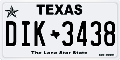 TX license plate DIK3438