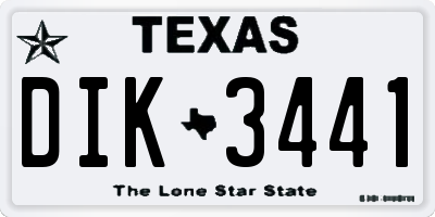 TX license plate DIK3441