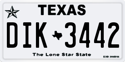 TX license plate DIK3442