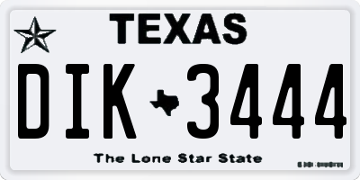 TX license plate DIK3444
