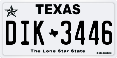 TX license plate DIK3446