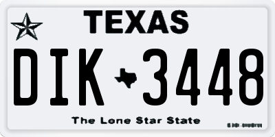 TX license plate DIK3448