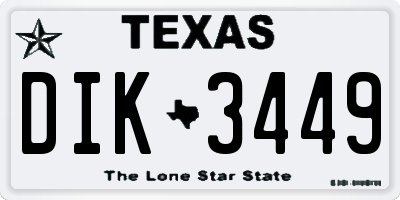 TX license plate DIK3449