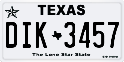 TX license plate DIK3457