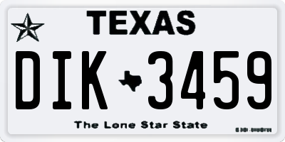 TX license plate DIK3459