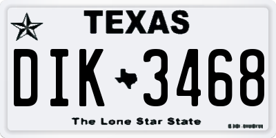 TX license plate DIK3468