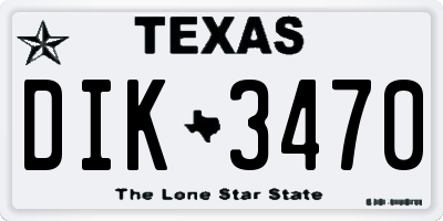 TX license plate DIK3470
