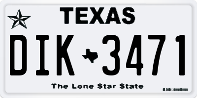 TX license plate DIK3471