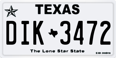 TX license plate DIK3472