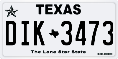 TX license plate DIK3473