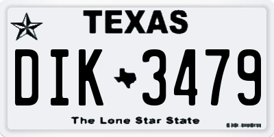 TX license plate DIK3479