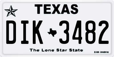 TX license plate DIK3482
