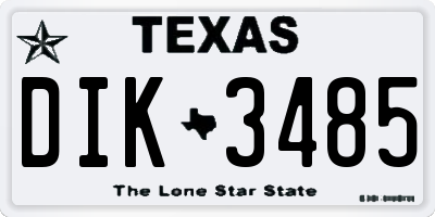 TX license plate DIK3485