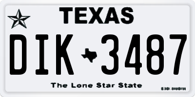 TX license plate DIK3487