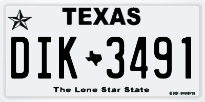 TX license plate DIK3491