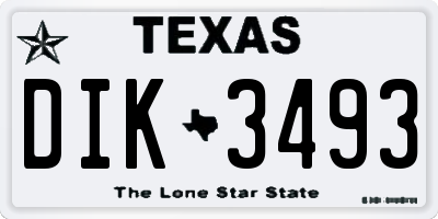 TX license plate DIK3493